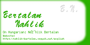 bertalan nahlik business card